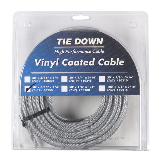 Tie Down Engineering Vinyl Coated Galvanized Steel 3/16 in. D X 50 ft. L Aircraft Cable