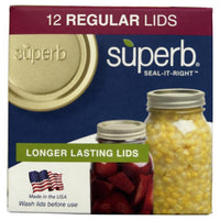 Superb Regular Mouth Canning Lid 12 pk (Pack of 24)