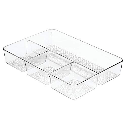 InterDesign 49050 13.2" X 9.2" X 2.2" Clear 4 Section Rain Organization Tray (Pack of 6)