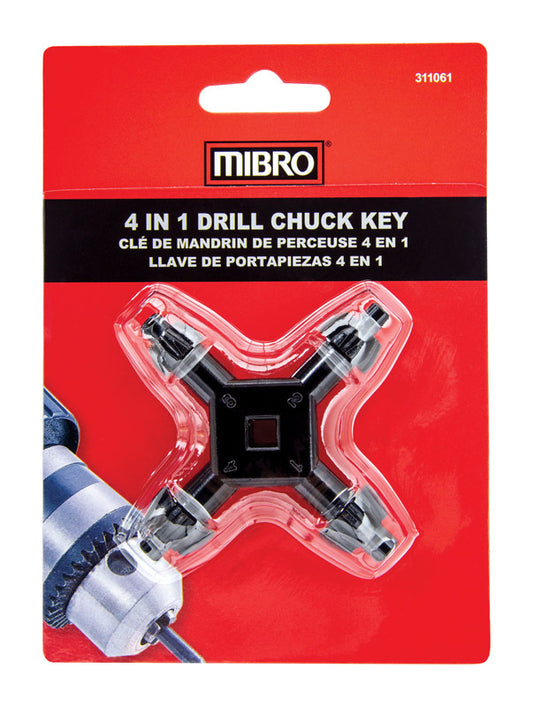 MIBRO 1/4 to 1/2 in. 4-In-1 Drill Chuck Key Hardened Steel 1 pc