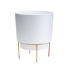 Bloem Hopson 8 in. H X 6 in. W X 6 in. D Metal/Plastic Planter with Stand Casper White - Deal of The Week