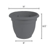Bloem 10 in. Dia. Polyresin Ariana Planter Charcoal