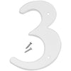 Hy-Ko 6 in. White Plastic Number 3 Mounting Screws 1 pc. (Pack of 5)