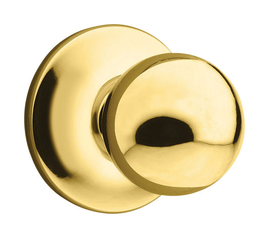 Kwikset Polo Polished Brass Passage Lockset 1-3/4 in.