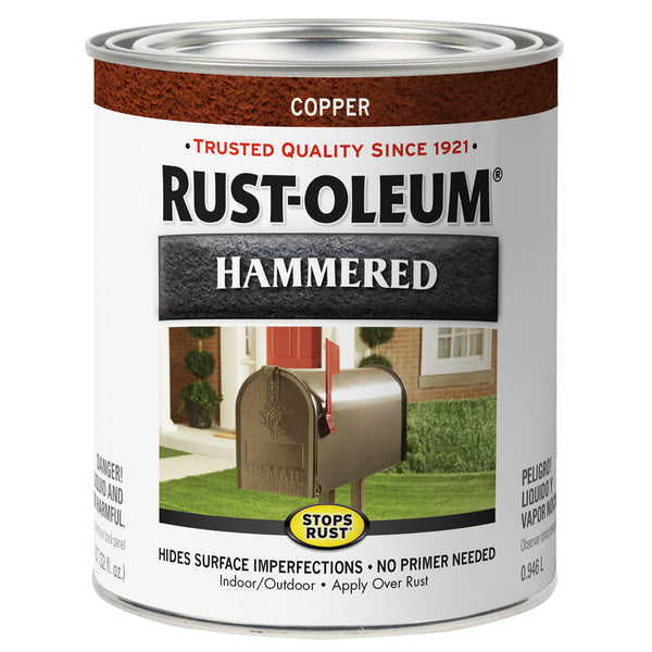 Rust-Oleum Stops Rust Indoor and Outdoor Hammered Copper Rust Prevention Paint 1 qt.