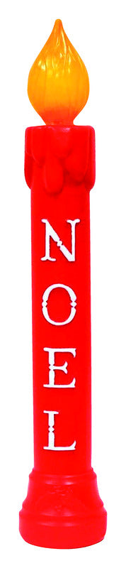 Union Products Red Resin 1-Light Plug-In Noel Candle Christmas Decoration 39 H in.