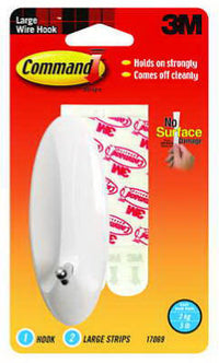 3M Command Large Plastic Hook 4-1/8 in. L 1 pk (Pack of 4)