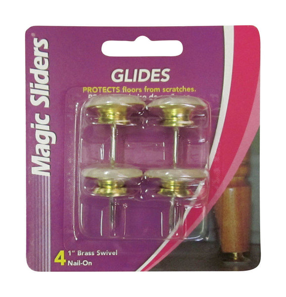 Deslizadores deslizantes de acero con clavos Magic Sliders Gold de 1 pulg., paquete de 4