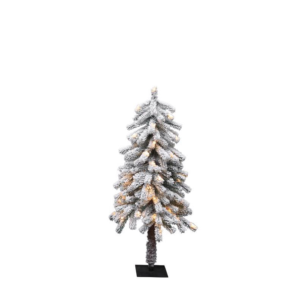 Celebrations Árbol de entrada alpino nevado de 4 ft., completo, con 50 luces LED