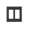 Leviton Brown 2 gang Thermoset Plastic Decorator Wall Plate 1 pk