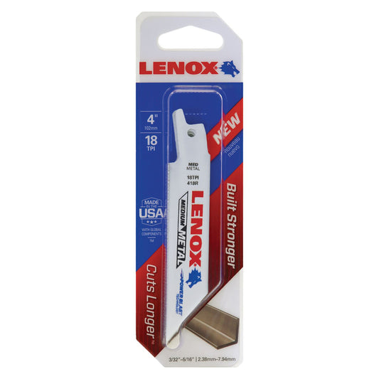 Lenox 4 in. Bi-Metal Reciprocating Saw Blade 18 TPI 1 pk (Pack of 50)