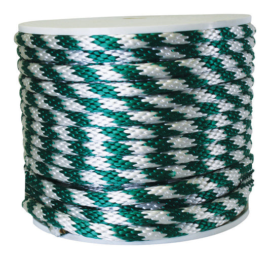 Koch 5/8 in. D X 140 ft. L Green/White Solid Braided Poly Derby Rope