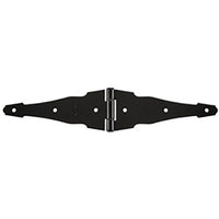National Hardware 3.182 in. W X 8 in. L Black Steel Ornamental Strap Hinge 1 pk