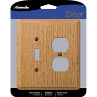 Amerelle Contemporary Light Brown 2 gang Oak Wood Duplex/Toggle Wall Plate 1 pk - Deal of The Week