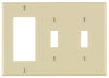 Leviton Light Almond 3 gang Thermoset Plastic Decorator/Toggle Wall Plate 1 pk - Deal of The Week