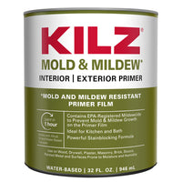 KILZ White Flat/Matte Water-Based Alkyd Primer 1 qt (Pack of 6)
