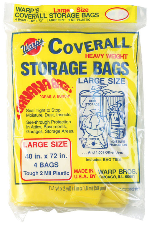 Warp's 3 mm. Thick Plastic Yellow Large Storage Bag 72 H x 40 W in.