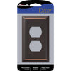 Amerelle Century Aged Bronze 1 gang Stamped Steel Duplex Wall Plate 1 pk - Open Box
