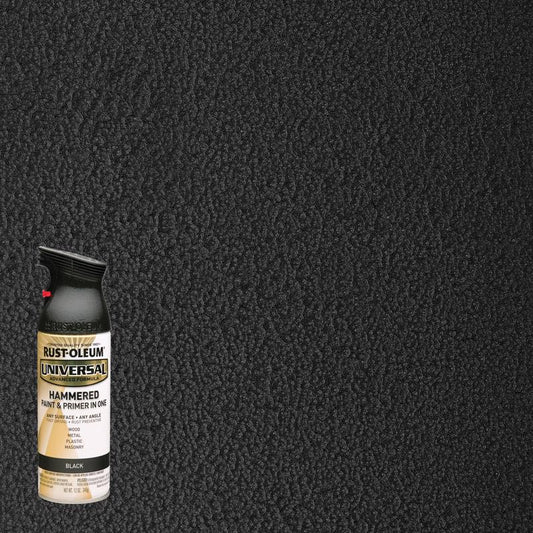 Rust-Oleum Universal Hammered Black Spray Paint 12 oz. (Pack of 6)