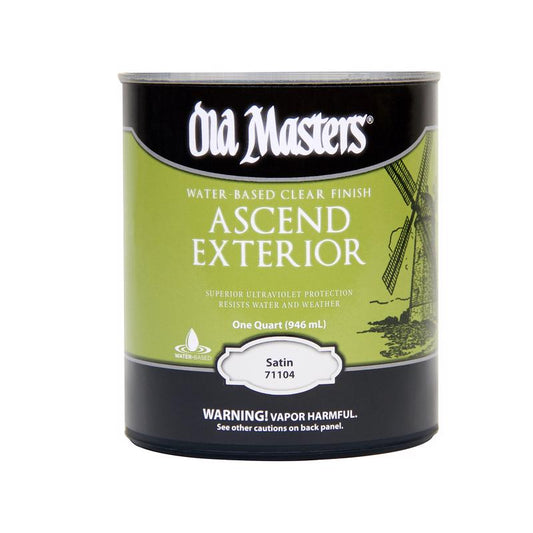 Old Masters Ascend Satin Clear Water-Based Finish 1 qt (Pack of 4)