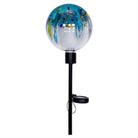 Alpine Multicolored Glass/Iron 18.9 in. H Raindrop Splashes Glass Ball Outdoor Garden Stake