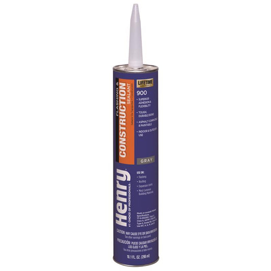 Henry Smooth Gray Cement General Purpose Water Based Flashing and Construction Sealant 10.1 oz.