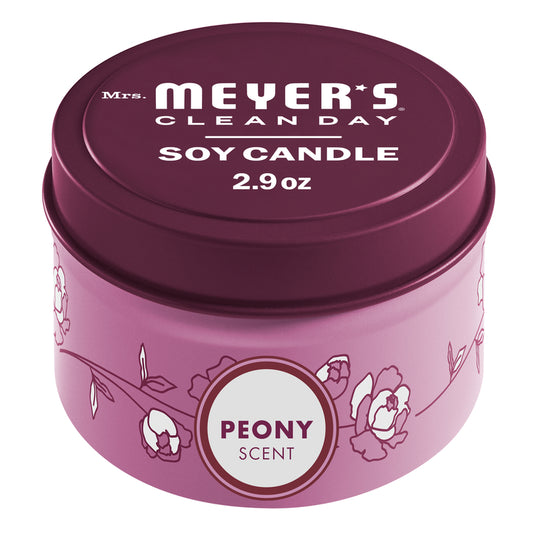 Mrs. Meyer's Clean Day White Peony Scent Tin Candle 1.83 in. H X 2.96 in. D 2.9 oz (Pack of 8)