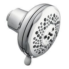 Chrome five-function 4" diameter spray head eco-performance showerhead