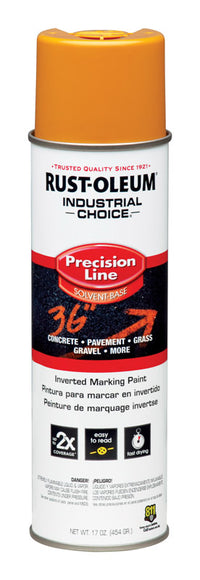 Rust-Oleum Industrial Choice Caution Yellow Inverted Marking Paint 17 oz (Pack of 12).
