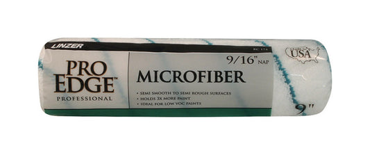 Linzer Pro Edge Microfiber 9 in. W X 9/16 in. Regular Paint Roller Cover 1 pk