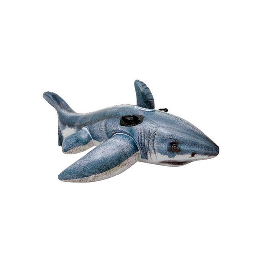 Intex Ride-on Gray Vinyl Inflatable Shark Pool Float 68 L x 16 H x 42 W in. for Age 3+ Year