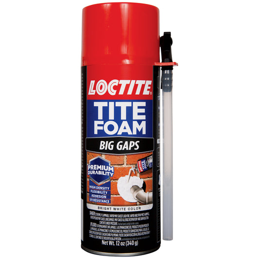 Loctite Tite Foam White Polyurethane Big Gaps Foam Sealant 12 oz. for Indoor & Outdoor Use (Pack of 12)