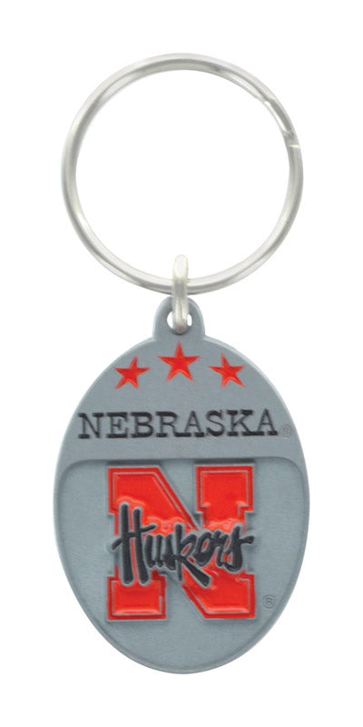 Hillman Nebraska Huskers Metal Silver Decorative Key Chain (Pack of 3).