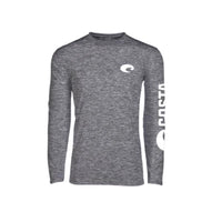 Costa L Long Sleeve Men's Crew Neck Gray Cationic Tee Shirt