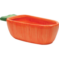 Kaytee Vege-T-Bowl Ceramic Food Dish Carrot Shape for Small Animals, Orange, 7.5 in