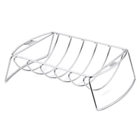 Weber Stainless Steel Roasting Rack 17.1" x 10.5" 2-in-1 Rib & Roast Holder for Grills Space-Saving Design