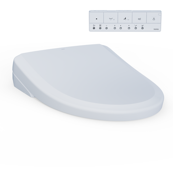 Asiento de inodoro con bidé electrónico TOTO® S7 WASHLET®+ con limpieza de taza y varilla EWATER+® y tapa clásica, alargada, color blanco algodón - SW4724AT40#01