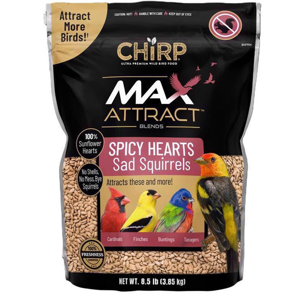 Alimento para aves silvestres Chirp Max Attract Sunflower Hearts, 8.5 lb