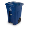 Toter 48 gal Blue Polyethylene Wheeled Recycling Bin Lid Included