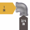 Bk Products 1 In. Fpt  X 3/4 In. Dia. Fpt Black Malleable Iron Reducing Elbow