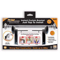 TAP BRACKET As Seen On TV Black Steel Curtain Bracket 30 lb.