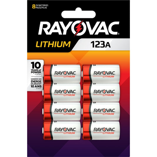 Rayovac Lithium 123A 3 V Camera Battery 123A 8 pk