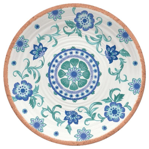TarHong Multicolored Melamine Rio Turquoise Floral Platter 1 pc (Pack of 4)