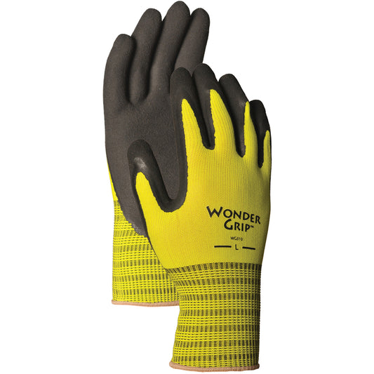 Wonder Grip Bellingham Black/Yellow Nylon/Rubber Grip Gloves XL