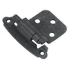 Hickory Hardware P243-BI 3/8" Inset Black Iron Surface Self-Closing Hinges 2 Count