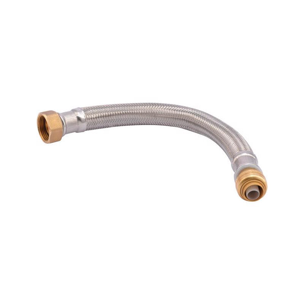 SharkBite conector de suministro de acero inoxidable para calentador de agua, conexión a presión de 1/2 in. X FIP D de 3/4 in., 12 in. - Oferta de la semana