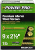 Hillman Power Pro No. 9 X 2-1/2 in. L Star Yellow Zinc Wood Screws 1 lb 100 pk