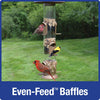 Nature's Way Deluxe Wild Bird and Finch 1.5 qt Metal/Plastic Funnel Flip-Top Tube Bird Feeder 6 port