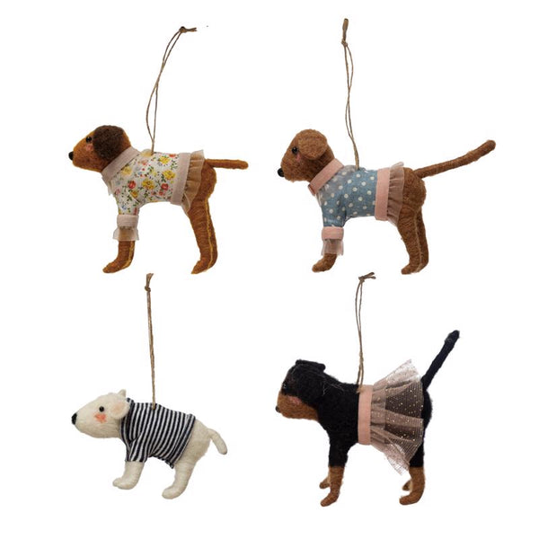 Creative Co-Op Assorted Dog Ornament 3.5 in. (Pack of 12)