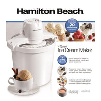 Hamilton Beach White 4 qt Ice Cream Maker 15.3 in. H X 12.5 in. W X 11.1 in. L (Pack of 2)